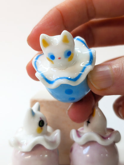 goatPIERROT Ceramic Art Toy [Cat Pierrot Birbauble, 1.6" tall, SECONDS]