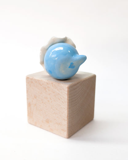 goatPIERROT Ceramic Art Toy [Cat Pierrot Birbauble, 1.6" tall, SECONDS]