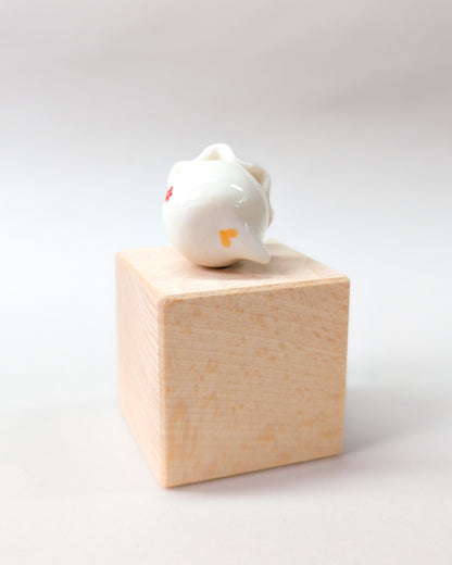 goatPIERROT Ceramic Art Toy [Red Flower Pierrot Birbauble, 1.4" tall]