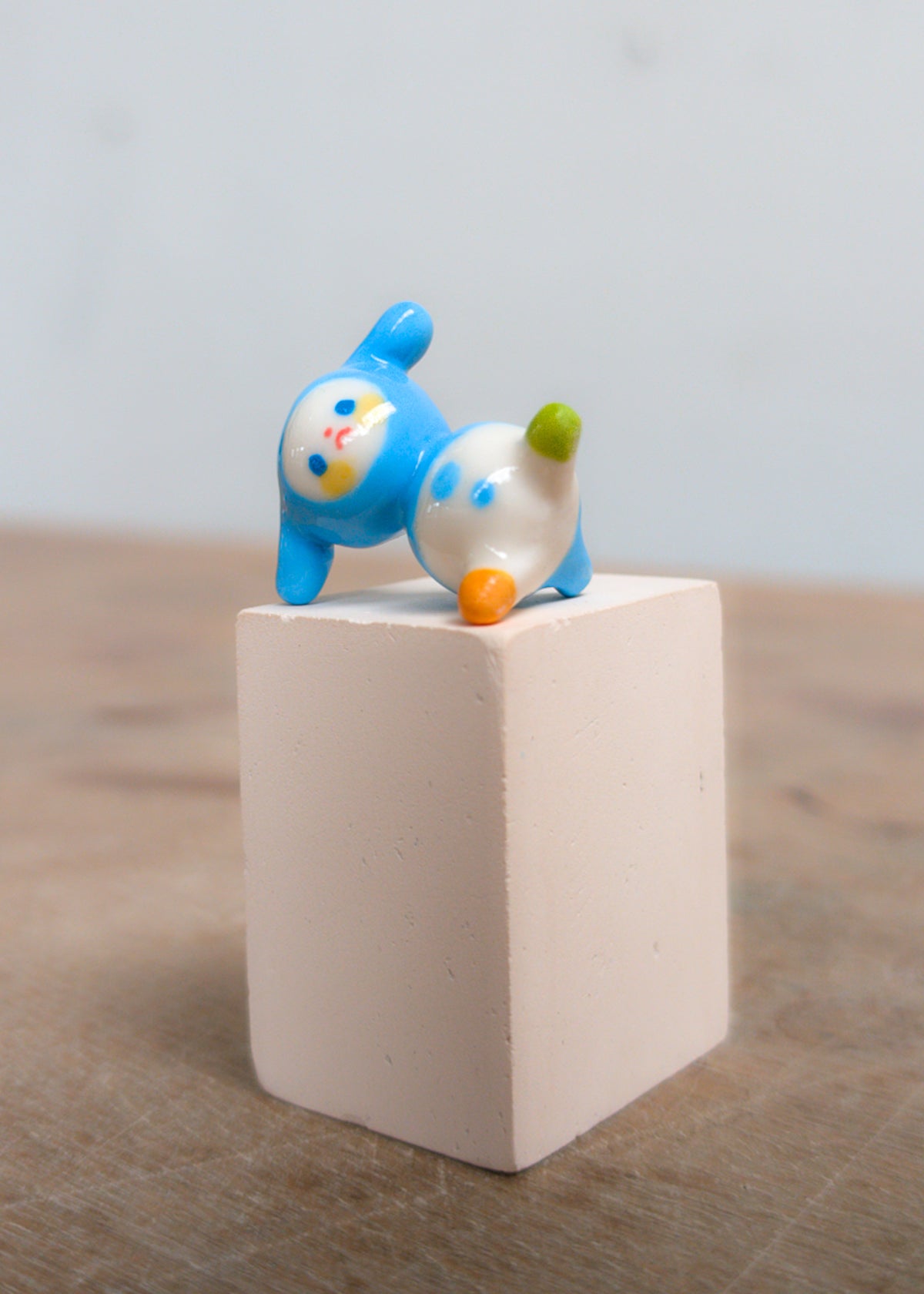 goatPIERROT Ceramic Art Toy 26.09.10 [Lop-Eared Bobblenubbin in Blue, 3 cm tall]