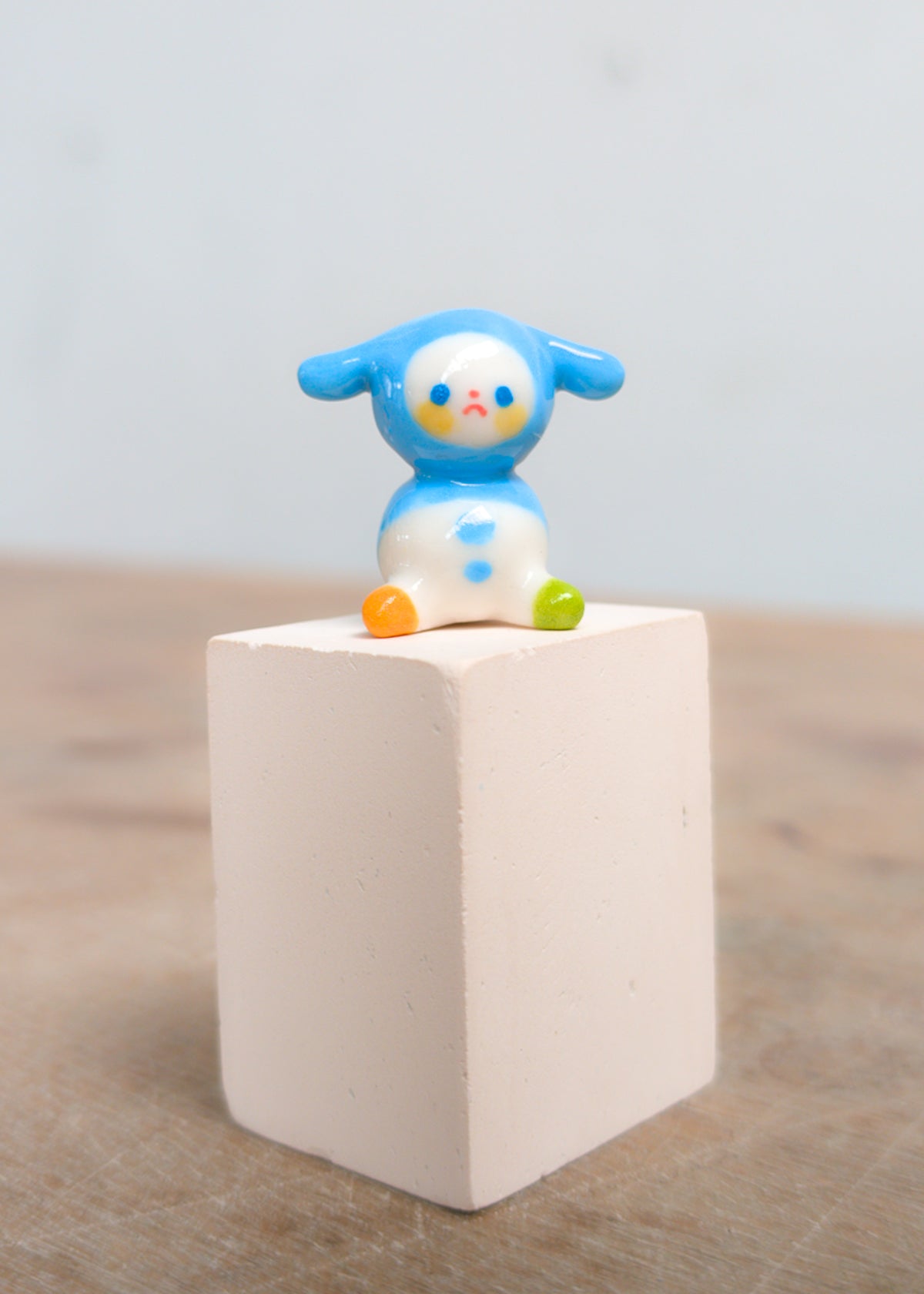 goatPIERROT Ceramic Art Toy 26.09.10 [Lop-Eared Bobblenubbin in Blue, 3 cm tall]