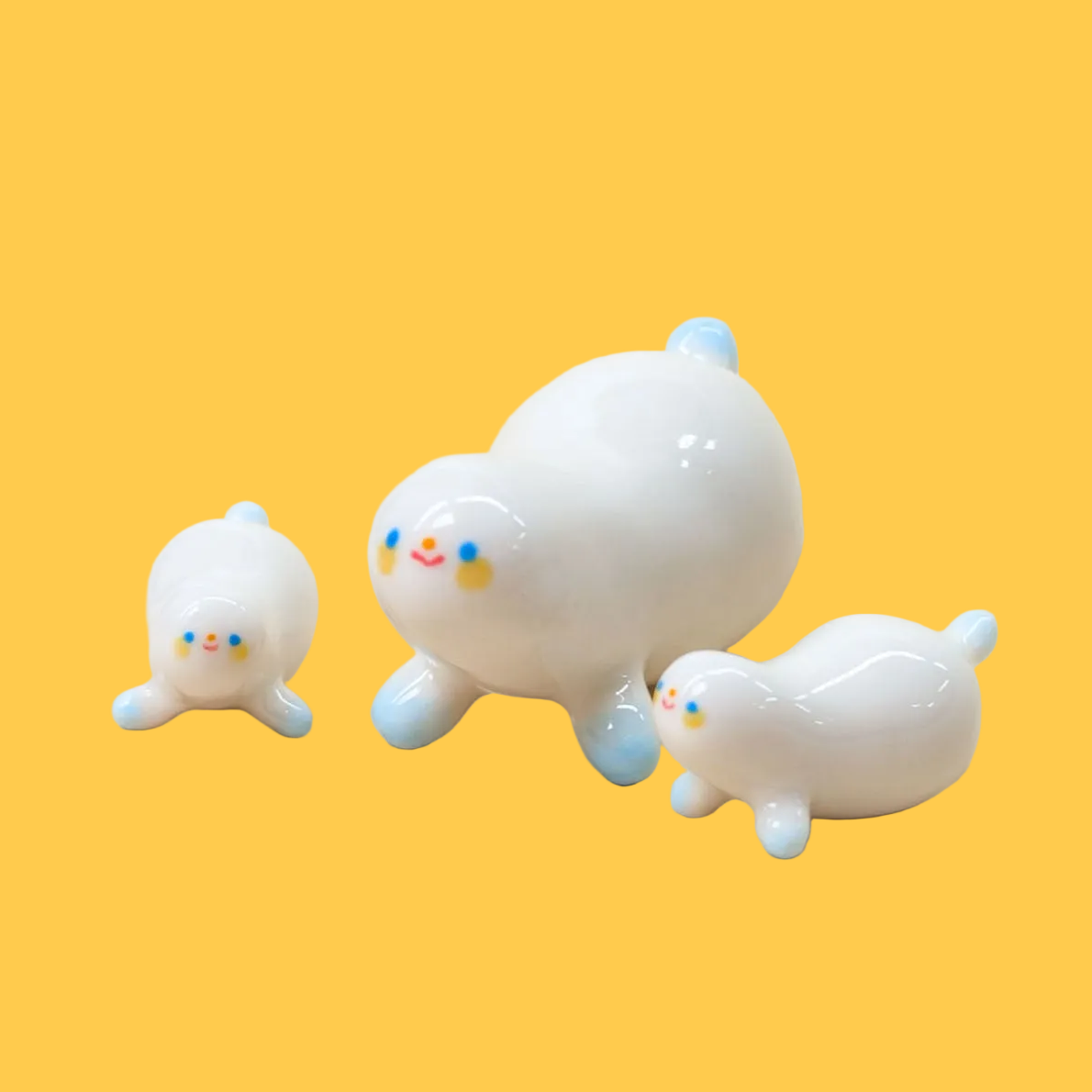 goatPIERROT Ceramic Art Toy [Frostbitten Snowblob]