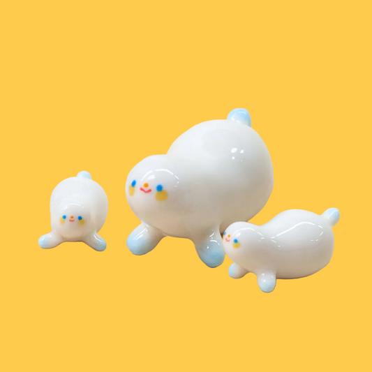 goatPIERROT Ceramic Art Toy [Frostbitten Snowblob]