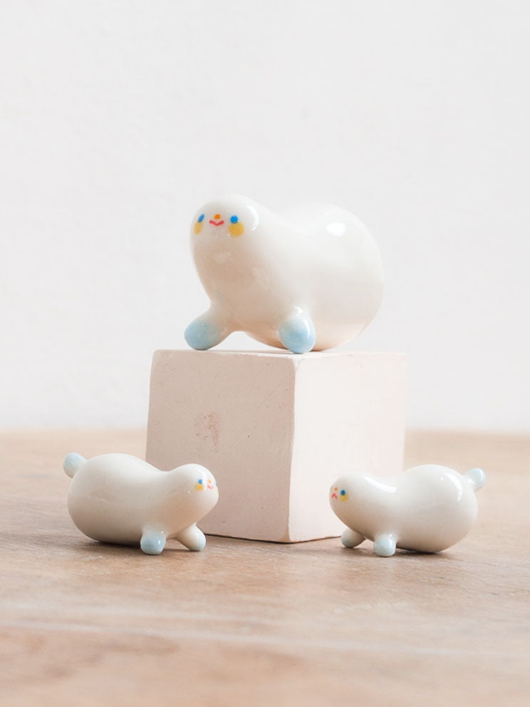 goatPIERROT Ceramic Art Toy [Frostbitten Snowblob]