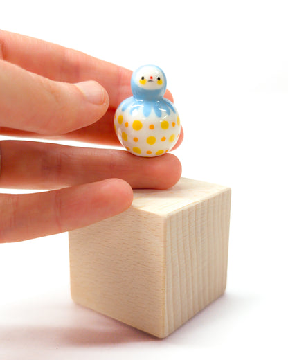 goatPIERROT Ceramic Art Toy [Sunny Dot Birbauble, 1.3" tall]
