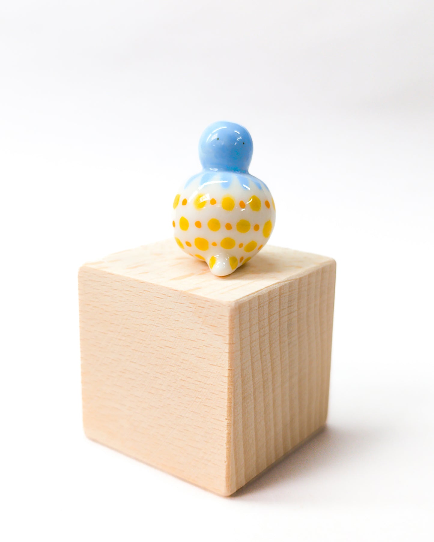 goatPIERROT Ceramic Art Toy [Sunny Dot Birbauble, 1.3" tall]