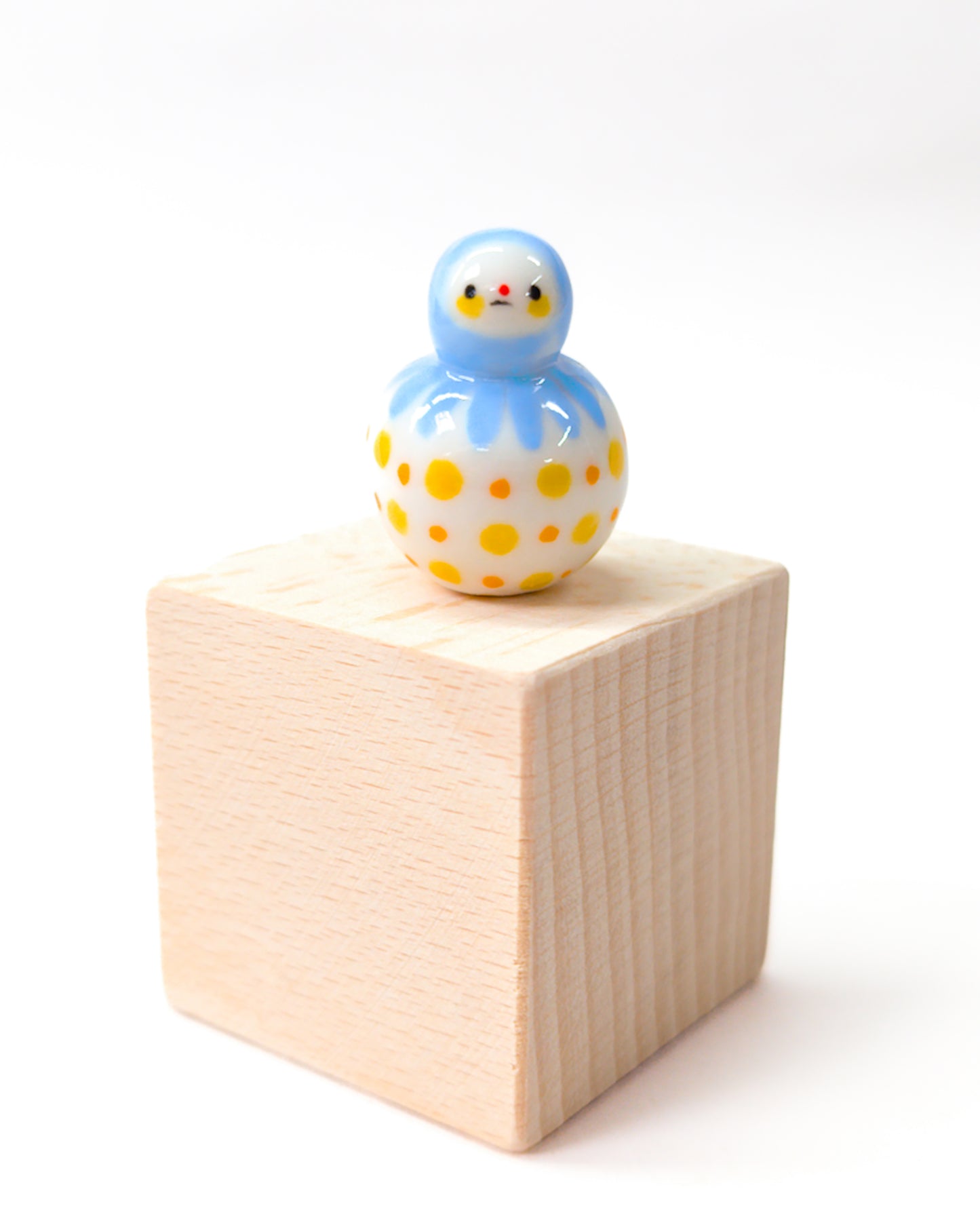 goatPIERROT Ceramic Art Toy [Sunny Dot Birbauble, 1.3" tall]
