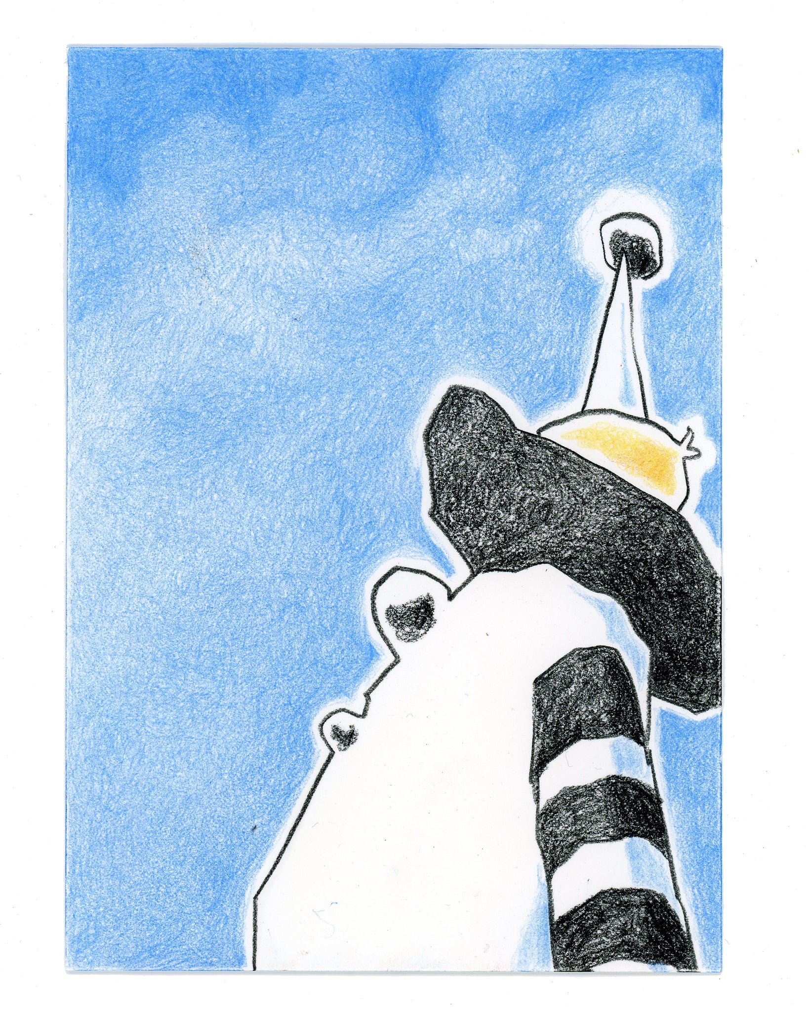Drawing #8: "Blue Skies, Striped Pierrot"
