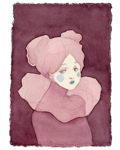 Watercolor #2: "Dry Eyes, Blue Cheeks, Heavy Heart" Handmade A5 Watercolor Paper with Deckled Edges