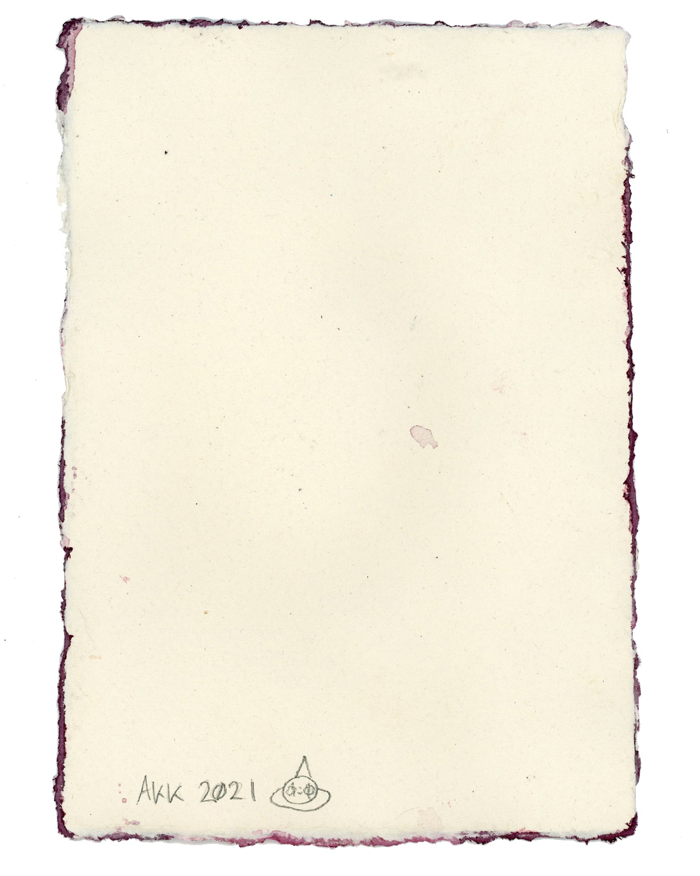 Watercolor #2: "Dry Eyes, Blue Cheeks, Heavy Heart" Handmade A5 Watercolor Paper with Deckled Edges