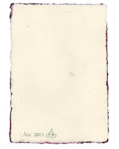 Watercolor #2: "Dry Eyes, Blue Cheeks, Heavy Heart" Handmade A5 Watercolor Paper with Deckled Edges