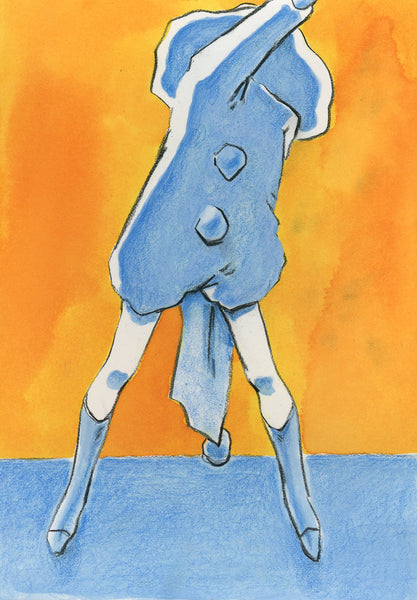 Drawing #19: "Blue Pierrot on Stage"
