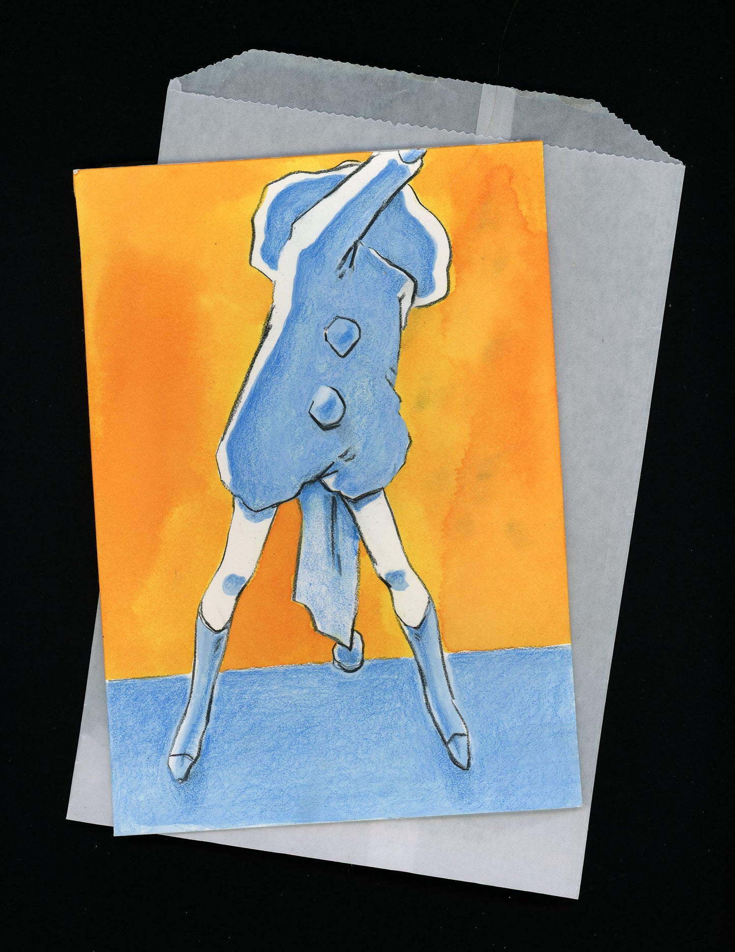 Drawing #19: "Blue Pierrot on Stage"