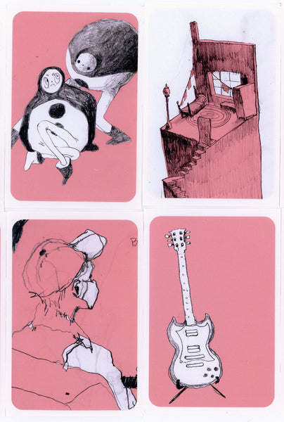goatPIERROT Art Sticker Set #4: Pink Sketches