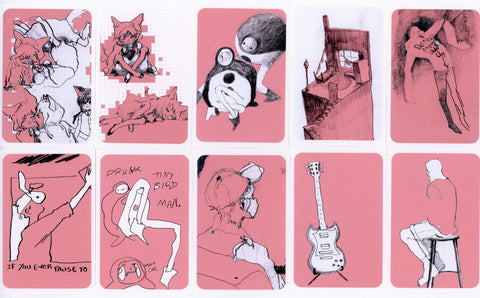 goatPIERROT Art Sticker Set #4: Pink Sketches