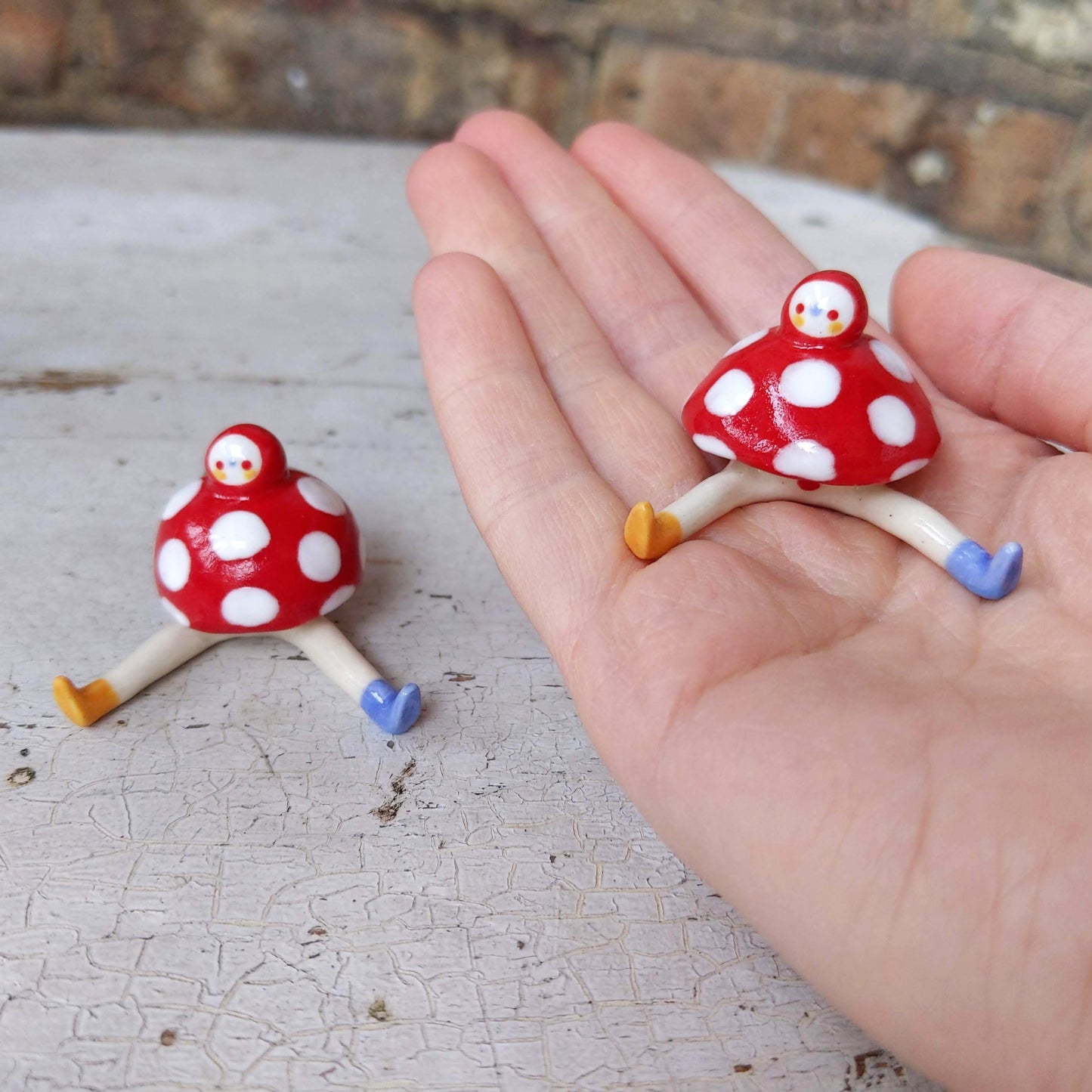 Tinybirdman Ceramic Art Toy [Amanita Muscaria]