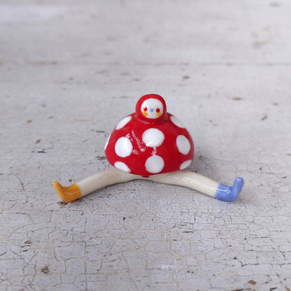 Tinybirdman Ceramic Art Toy [Amanita Muscaria]