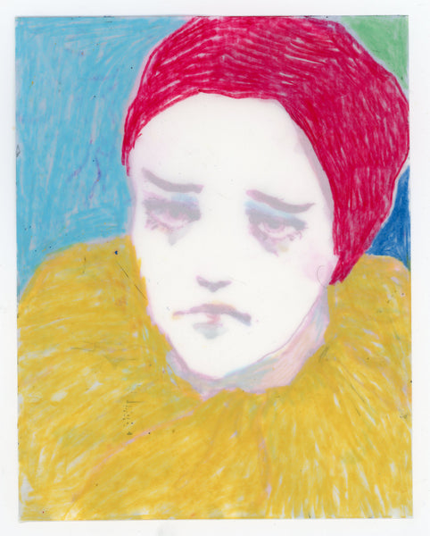 Drawing #22: "Magenta Pierrot" on translucent yupo paper