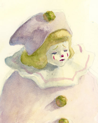 Watercolor #9: "Sekiguchi Musicbox Study #3, Lily" [Watercolor and Graphite on Hot Press Watercolor Paper, 5 x 7 inches]
