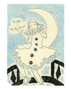 Drawing #71: "Twiggy Pierrot, 1971" [Beeswaxed Midori A5 paper]