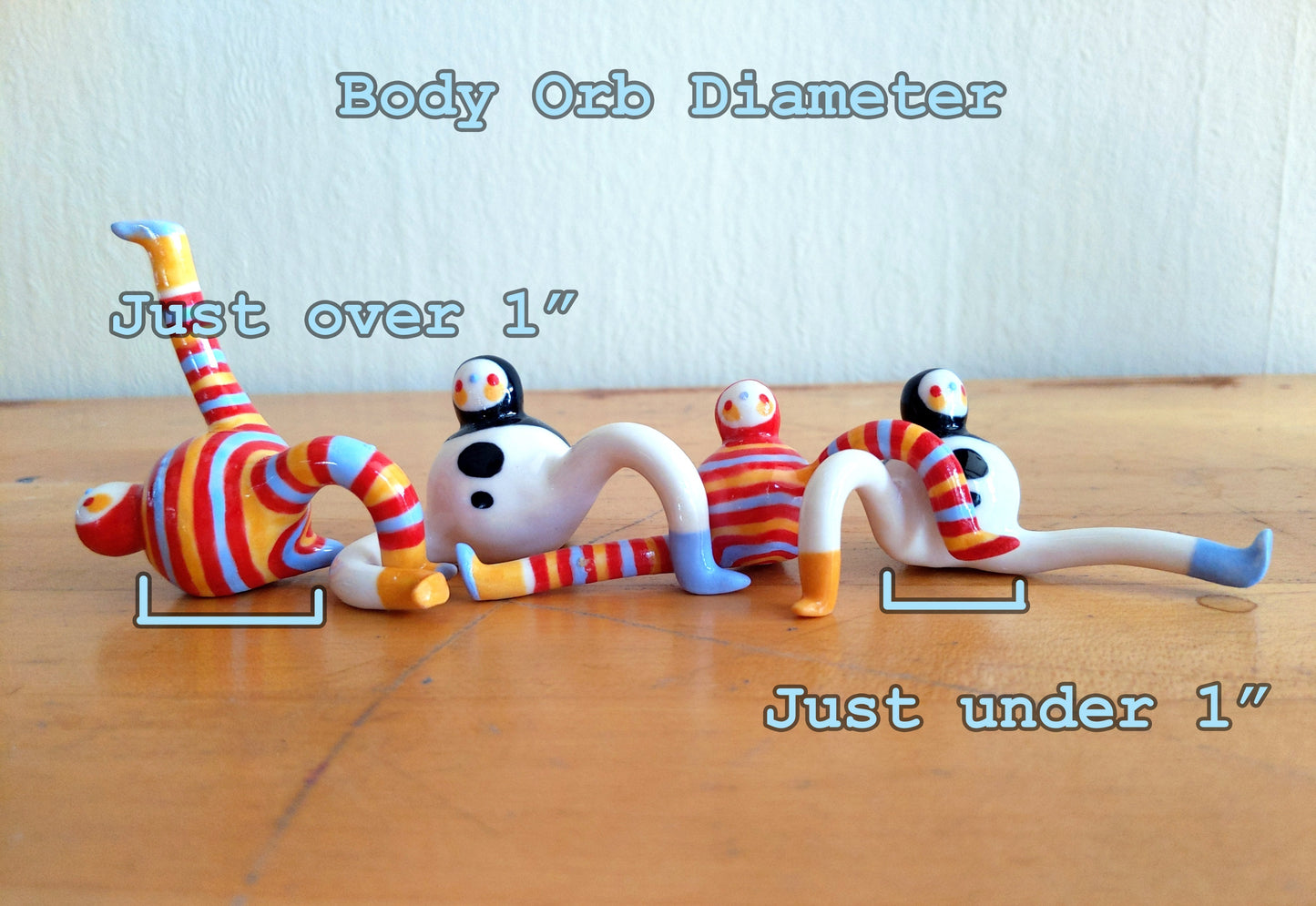 Tinybirdman Ceramic Art Toy Trio [22.050 + 22.051 + 22.052, Set of Three]