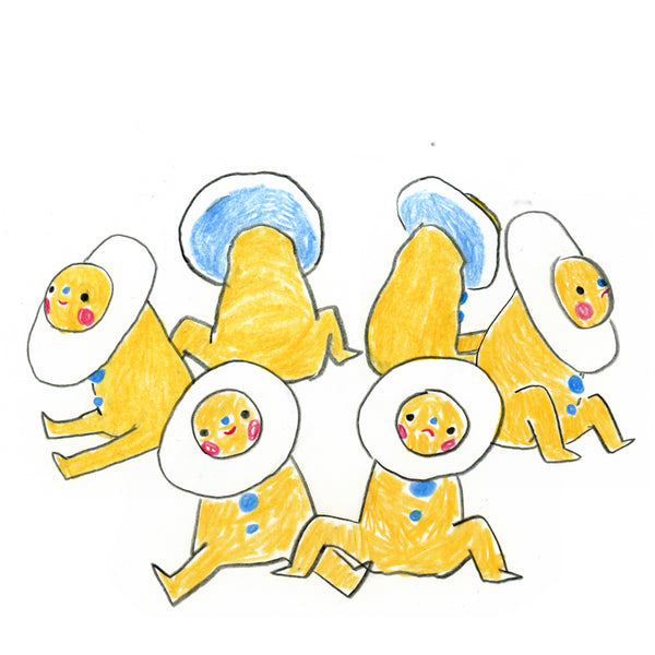 goatPIERROT Art Sticker Set #5: Egg Clown Faces (set of 8)