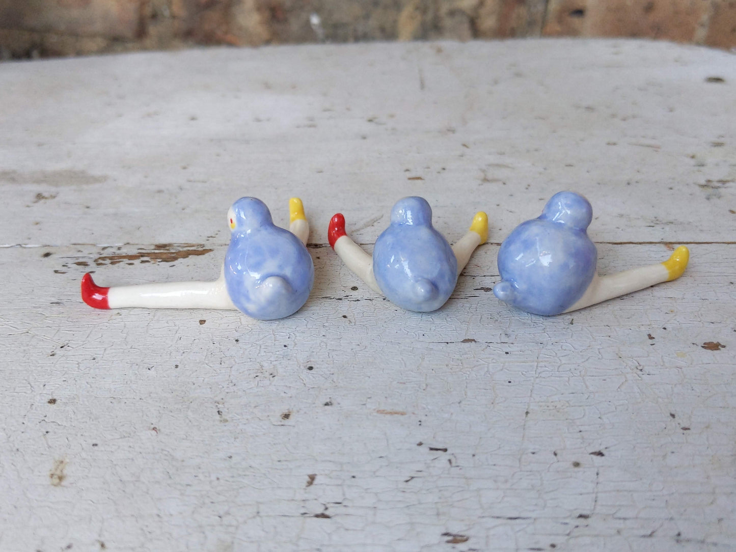 Tinybirdman Ceramic Art Toy [Blue Prototype, Set of Three]