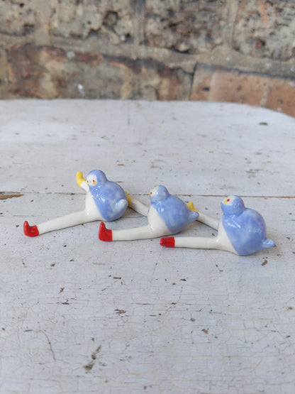 Tinybirdman Ceramic Art Toy [Blue Prototype, Set of Three]