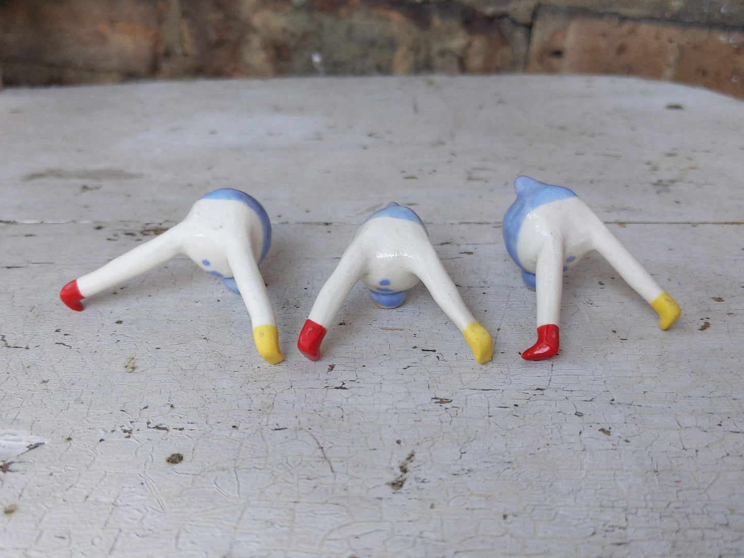 Tinybirdman Ceramic Art Toy [Blue Prototype, Set of Three]