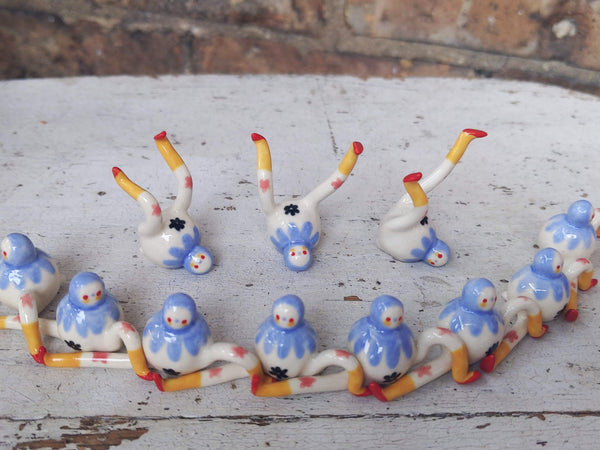 Tinybirdman Ceramic Art Toy [Blue Flower]