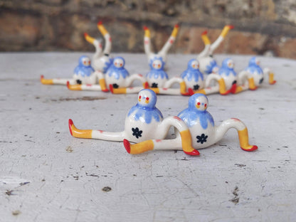 Tinybirdman Ceramic Art Toy [Blue Flower]