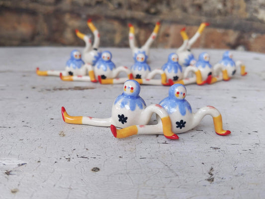 Tinybirdman Ceramic Art Toy [Blue Flower]