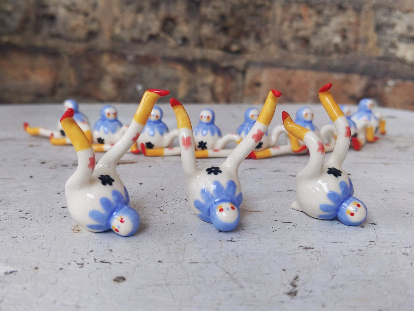 Tinybirdman Ceramic Art Toy [Blue Flower]