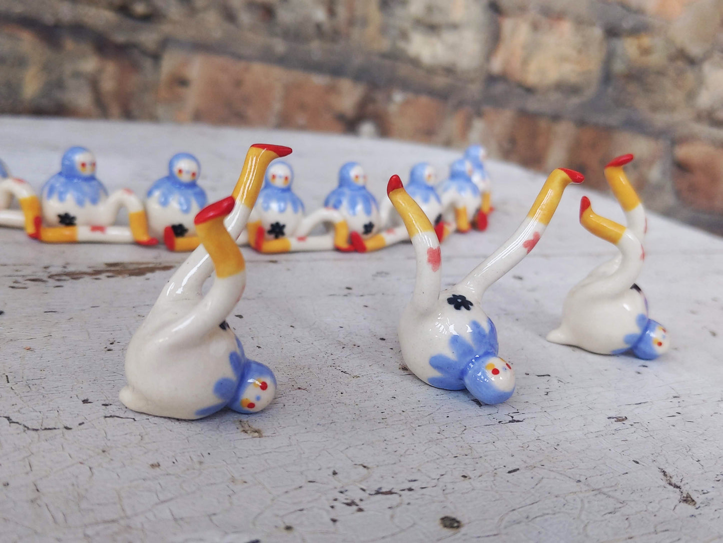 Tinybirdman Ceramic Art Toy [Blue Flower]