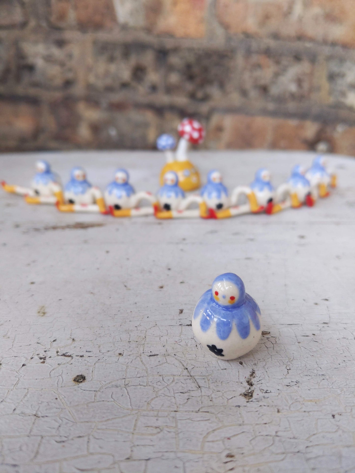 Birbauble Ceramic Art Toy [Blue Flower]