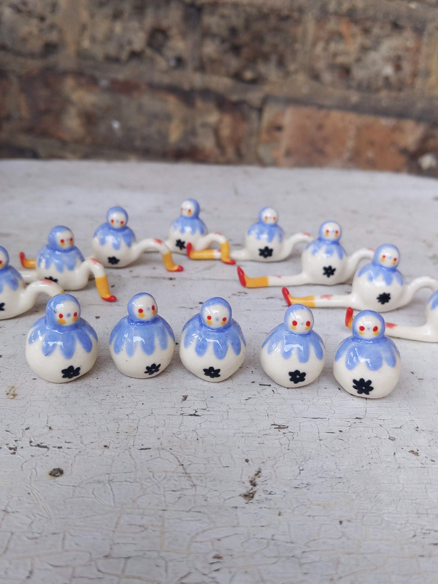 Birbauble Ceramic Art Toy [Blue Flower]