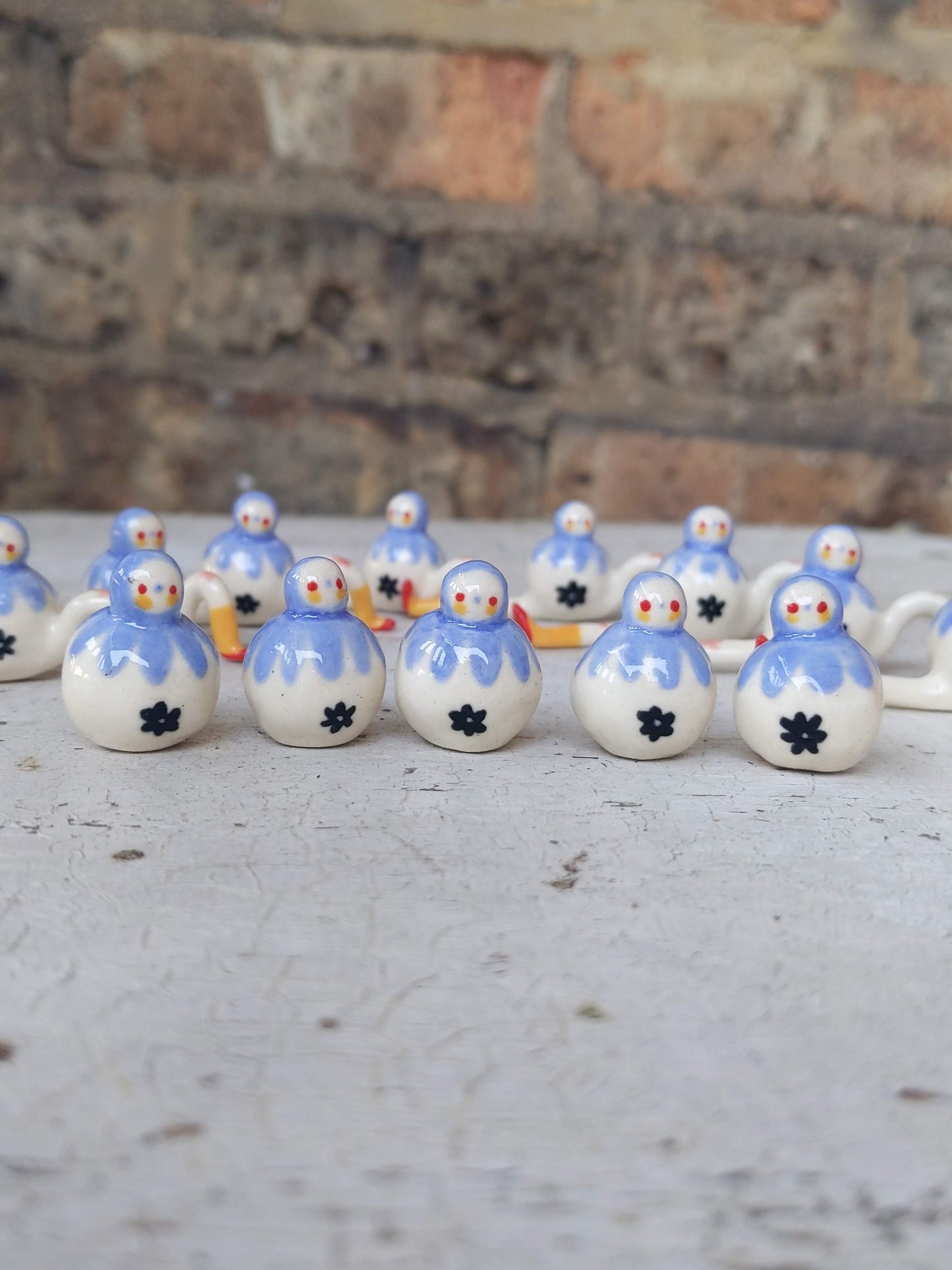 Birbauble Ceramic Art Toy [Blue Flower]