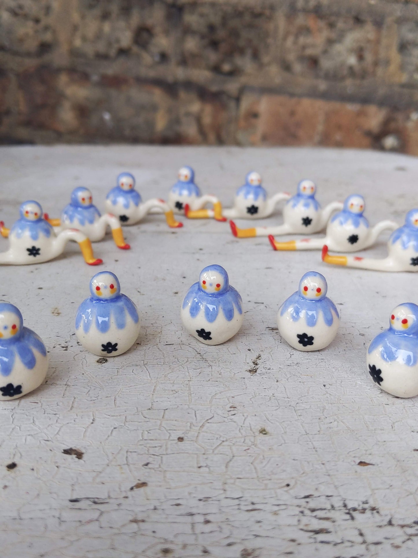 Birbauble Ceramic Art Toy [Blue Flower]