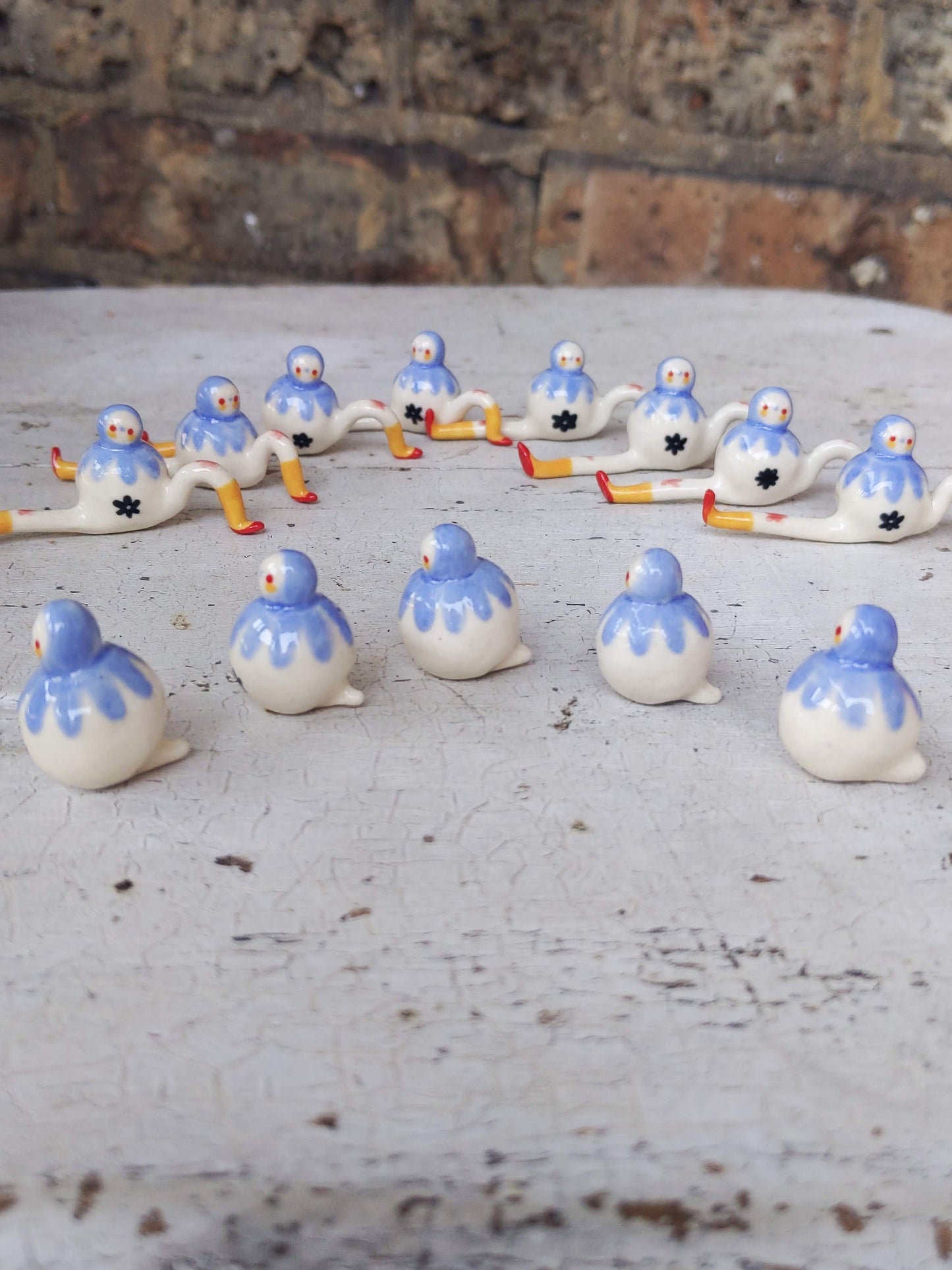 Birbauble Ceramic Art Toy [Blue Flower]