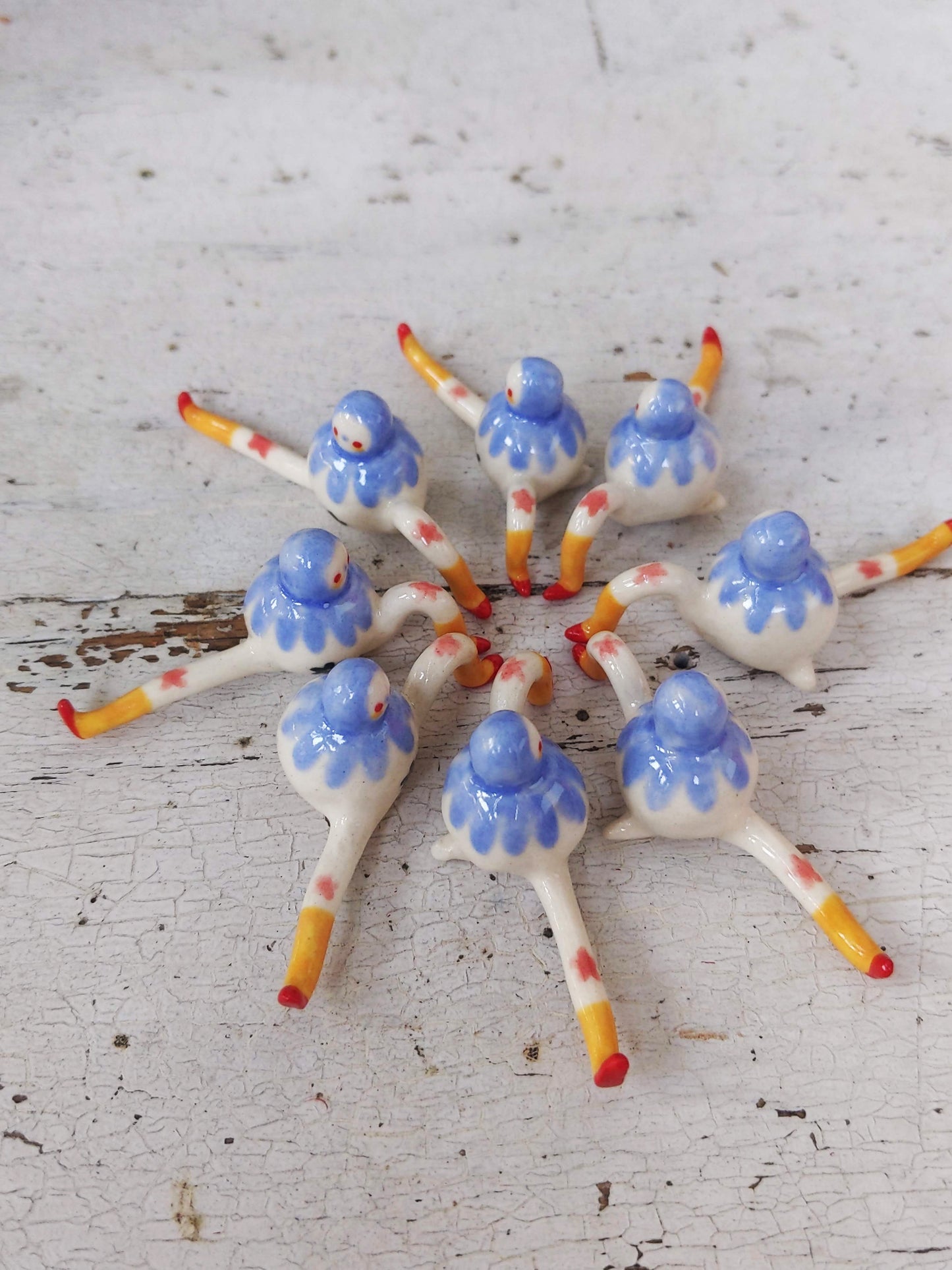 Tinybirdman Ceramic Art Toy [Blue Flower]