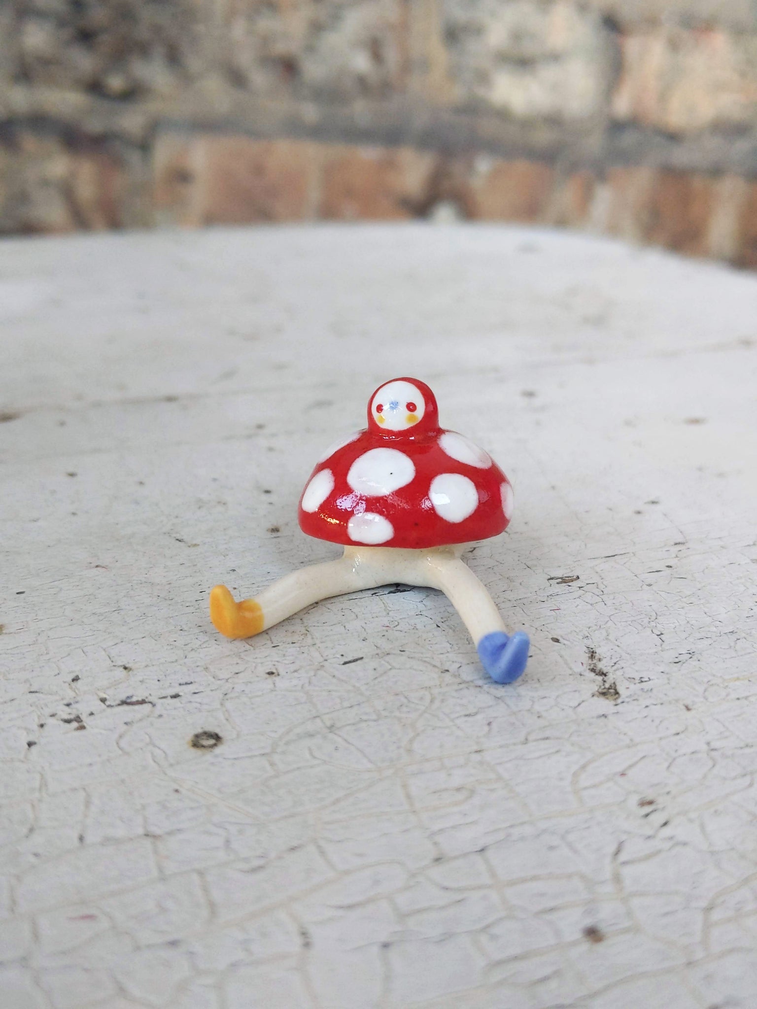 Tinybirdman Ceramic Art Toy [Amanita Muscaria]