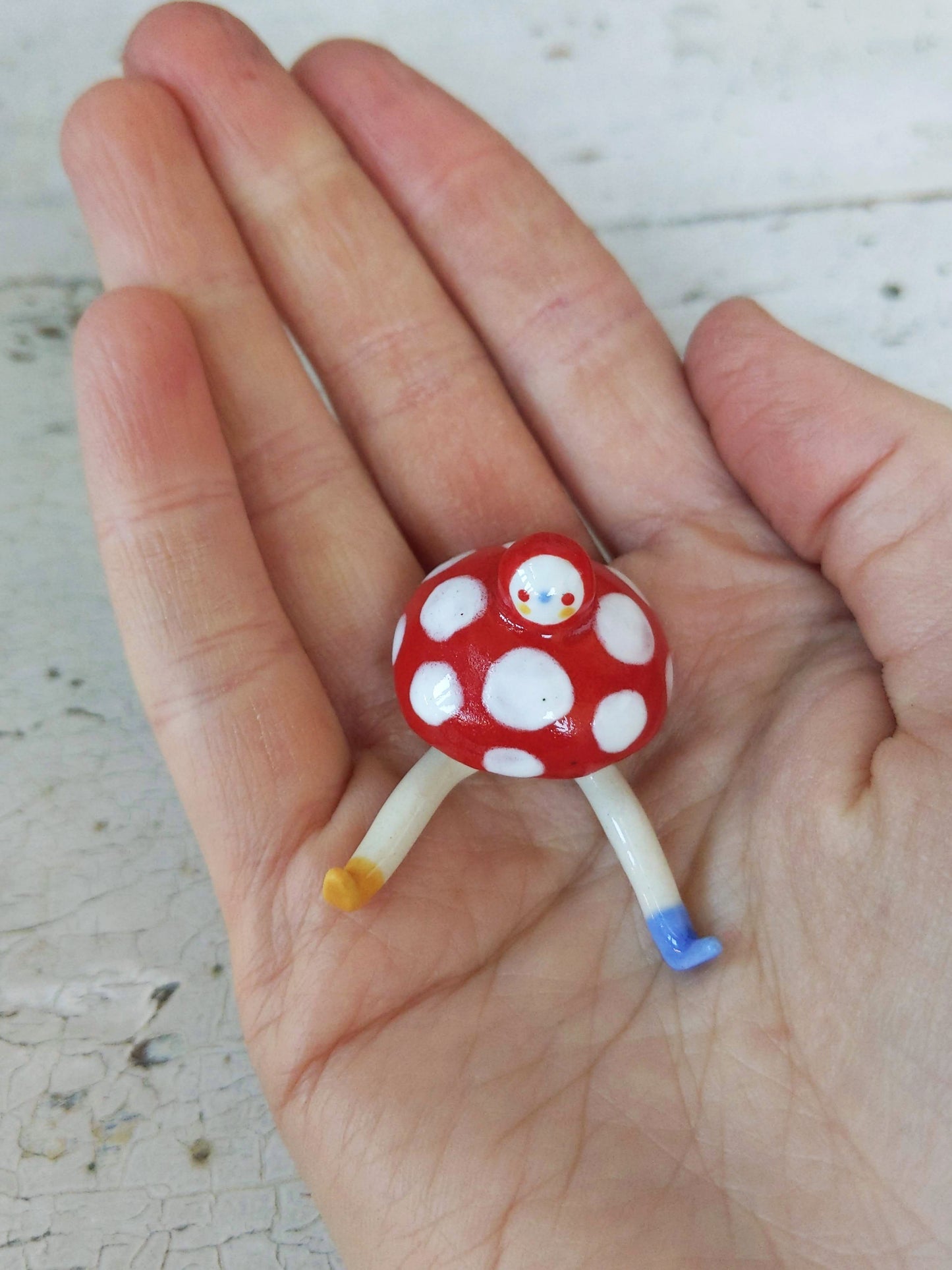 Tinybirdman Ceramic Art Toy [Amanita Muscaria]