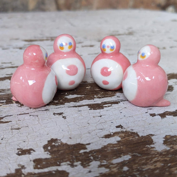 Birbauble Ceramic Art Toy [Pastel Pink + White Classic]
