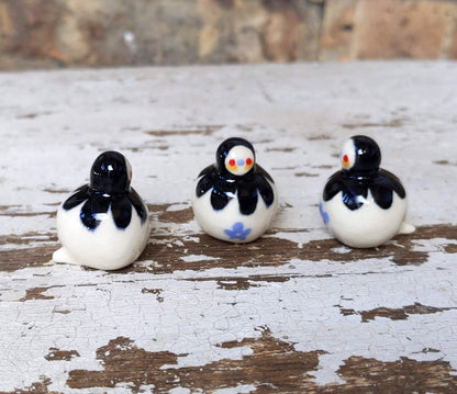 Birbauble Ceramic Art Toy [Black and Blue Flower]