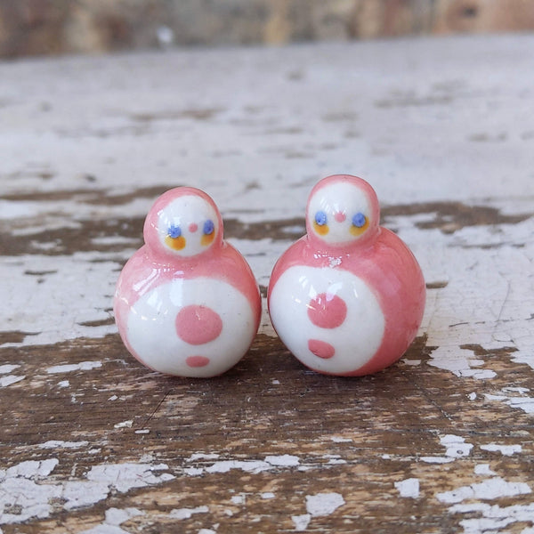 Birbauble Ceramic Art Toy [Pastel Pink + White Classic Duo - Seconds, minor flaws]