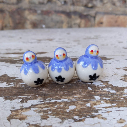 Birbauble Ceramic Art Toy [Blue Flower]
