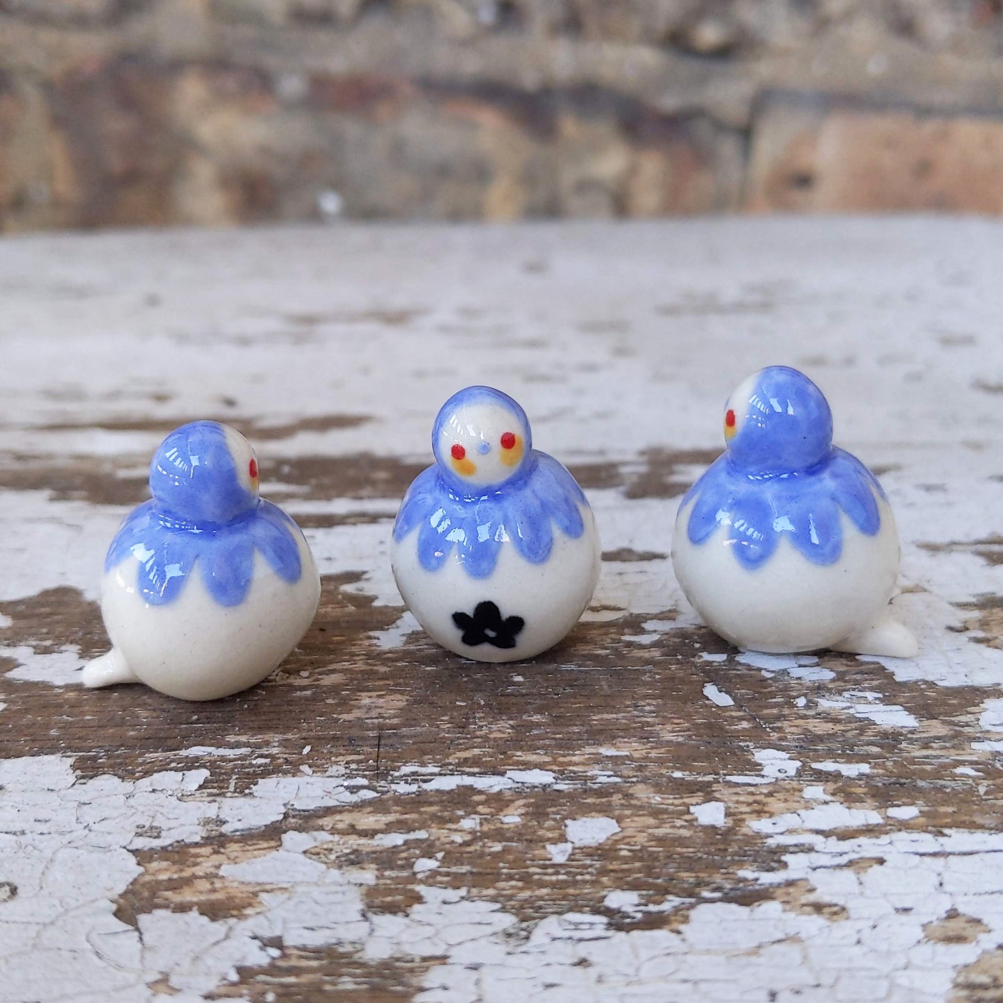 Birbauble Ceramic Art Toy [Blue Flower]
