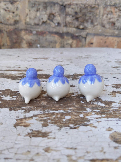 Birbauble Ceramic Art Toy [Blue Flower]