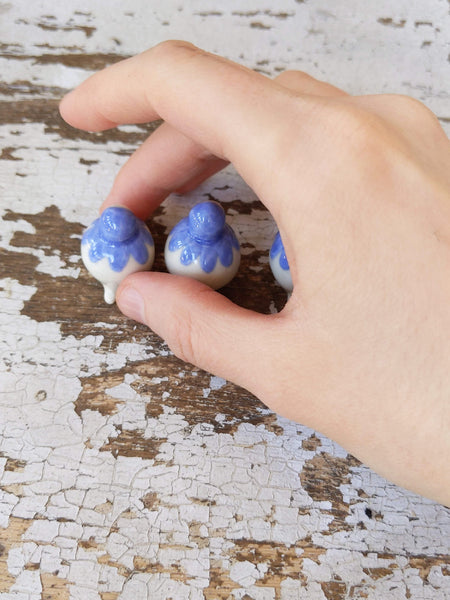 Birbauble Ceramic Art Toy [Blue Flower]