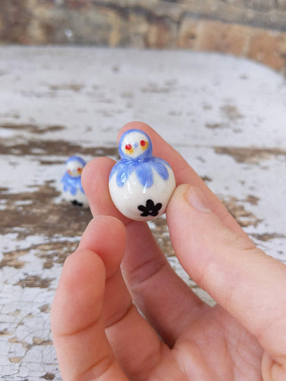 Birbauble Ceramic Art Toy [Blue Flower]